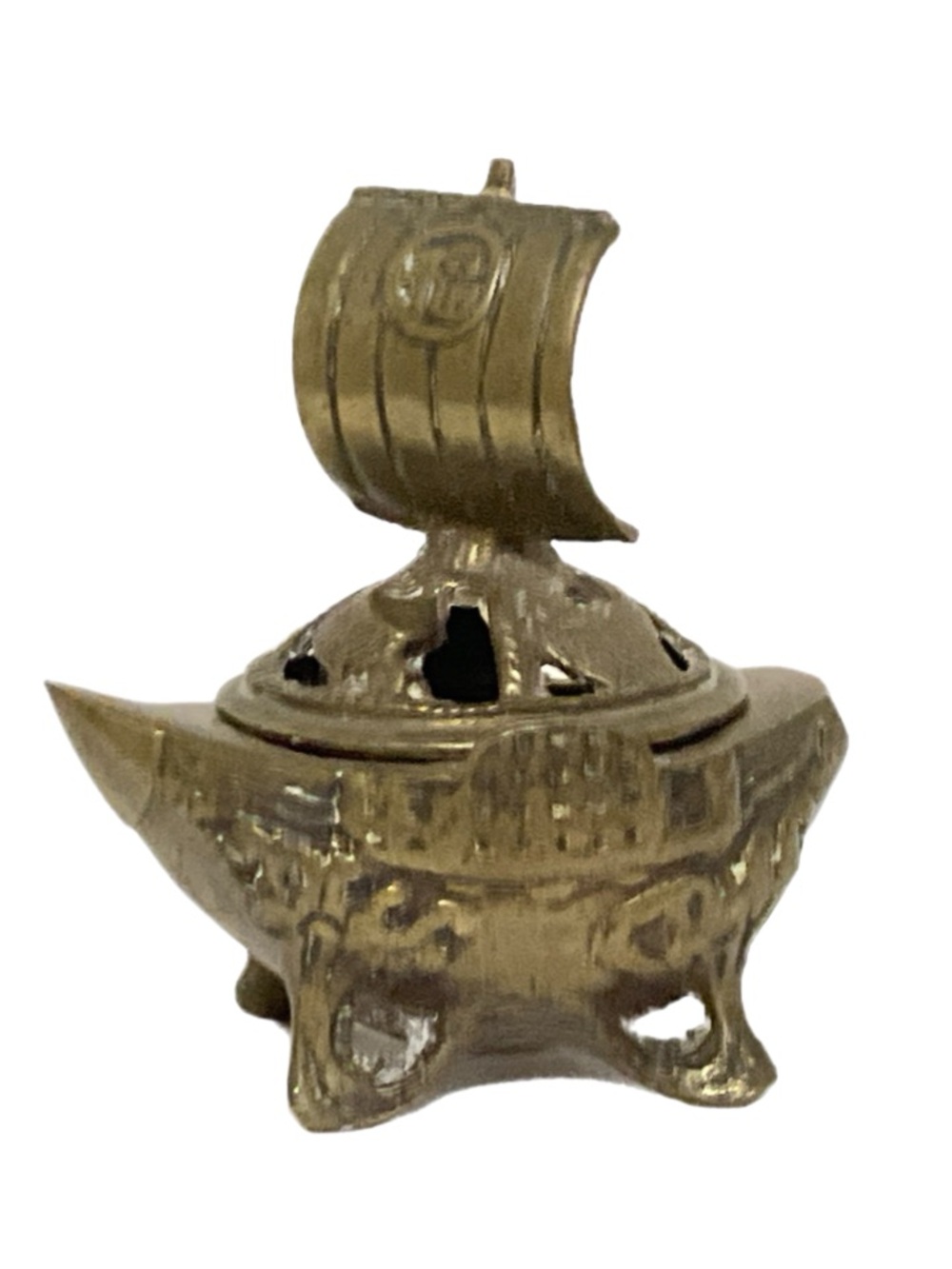 Japanese Bronze Incense Burner - Sailing Ship - Vintage